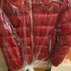 Red Down Puffer Moncler Coat